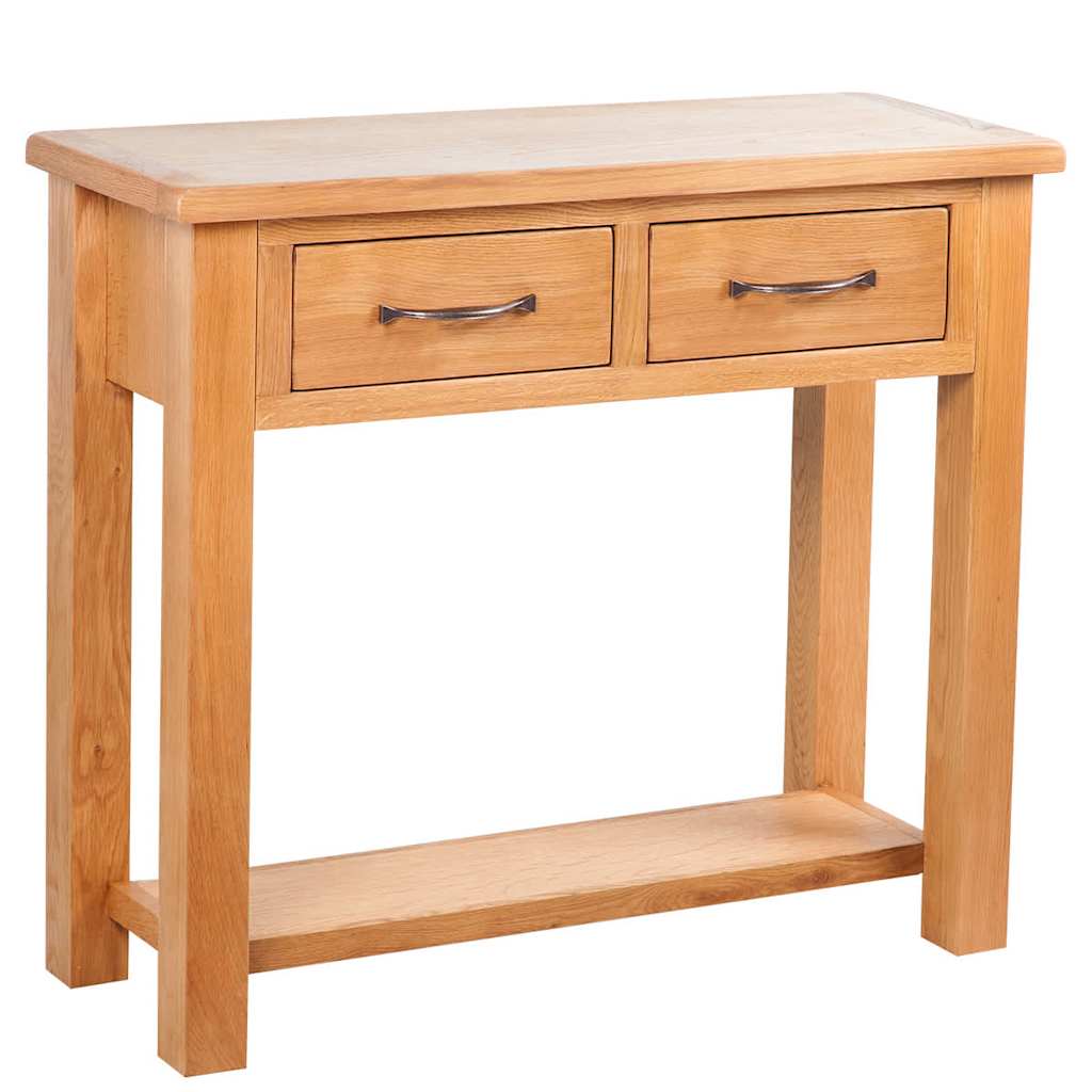 Vidaxl wandtafel met 2 lades 83x30x73 cm massief eikenhout