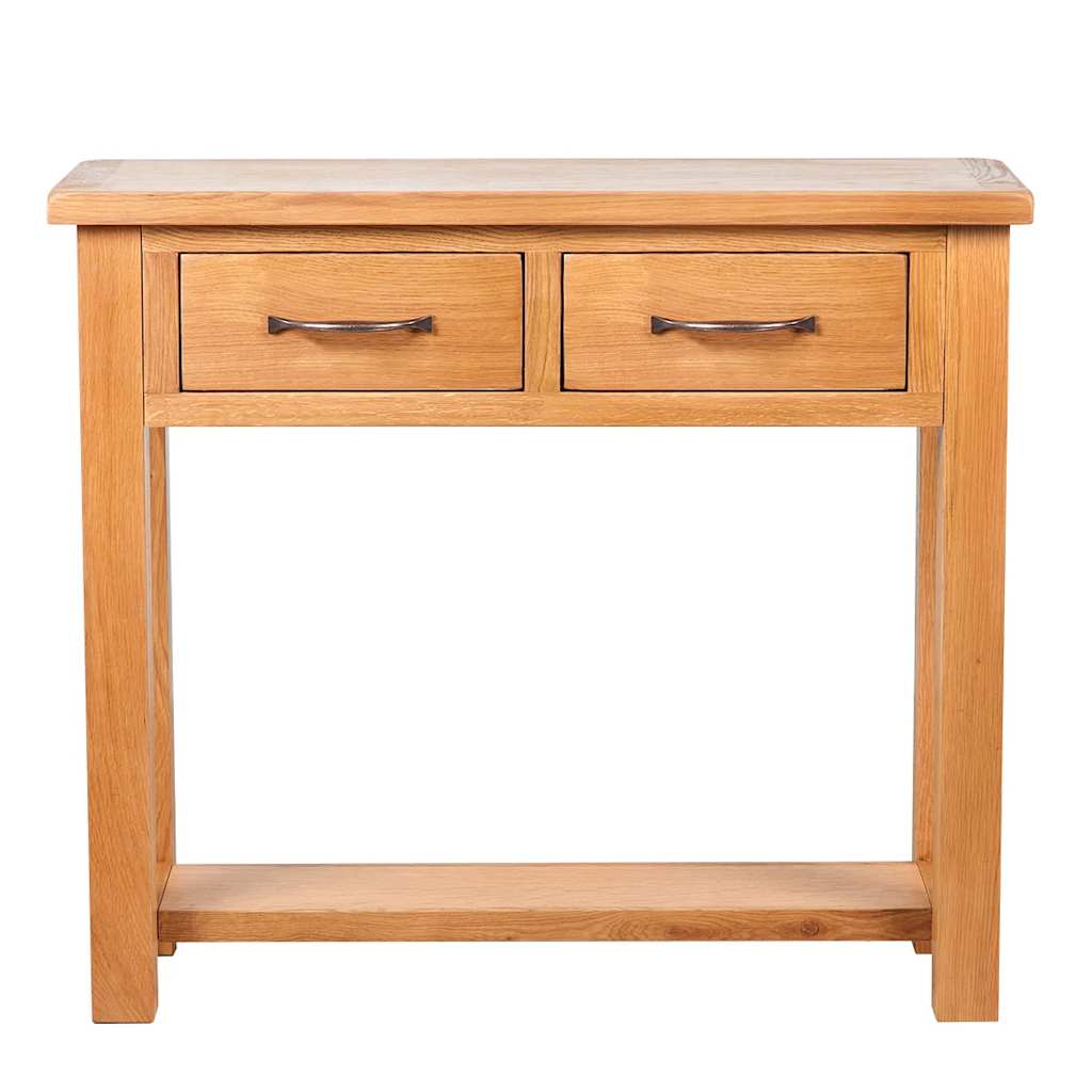 Vidaxl wandtafel met 2 lades 83x30x73 cm massief eikenhout