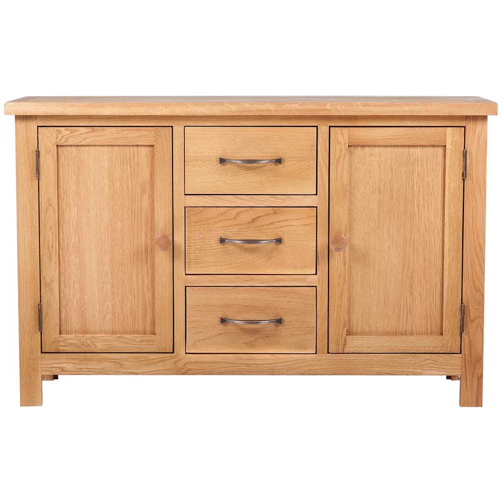 Vidaxl dressoir met 3 lades 110x33,5x70 cm massief eikenhout