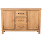 Vidaxl dressoir met 3 lades 110x33,5x70 cm massief eikenhout