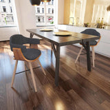 Vidaxl eetkamerstoelen 2 st gebogen hout en stof donkergrijs
