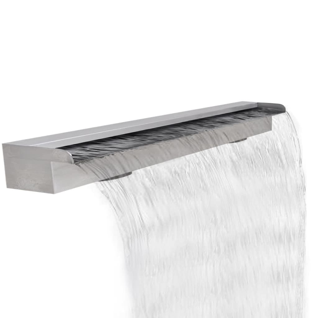 VidaXL Swimming pool waterfall Rectangular 120 cm Stainless steel