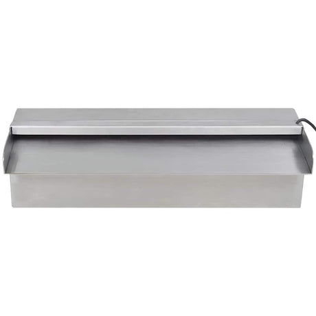 Vidaxl zwembadwaterval met led's rechthoekig 30 cm roestvrij staal