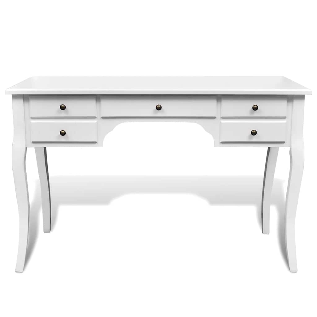 Vidaxl bureau met gebogen poten en 5 lades franse stijl