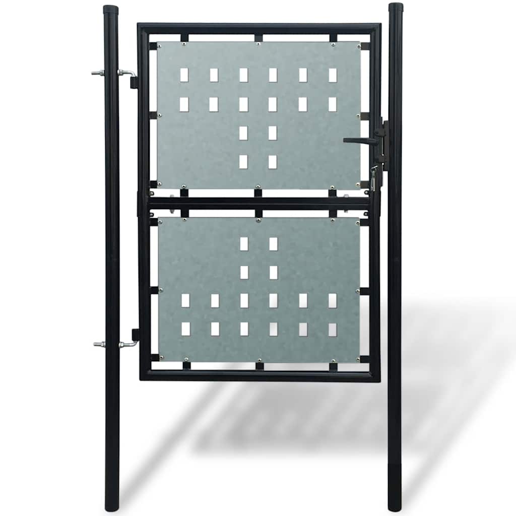 Vidaxl zwarte enkele deur schuttingpoort 100x125 cm