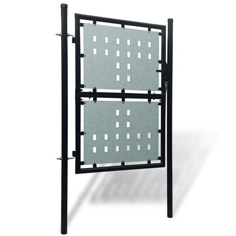 Vidaxl zwarte enkele deur schuttingpoort 100x125 cm