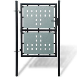 Vidaxl zwarte enkele deur schuttingpoort 100x150 cm