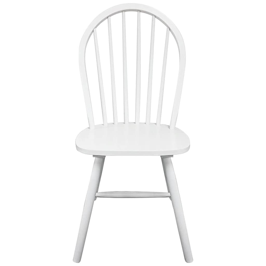 Vidaxl eetkamerstoelen 2 st massief rubberwood wit
