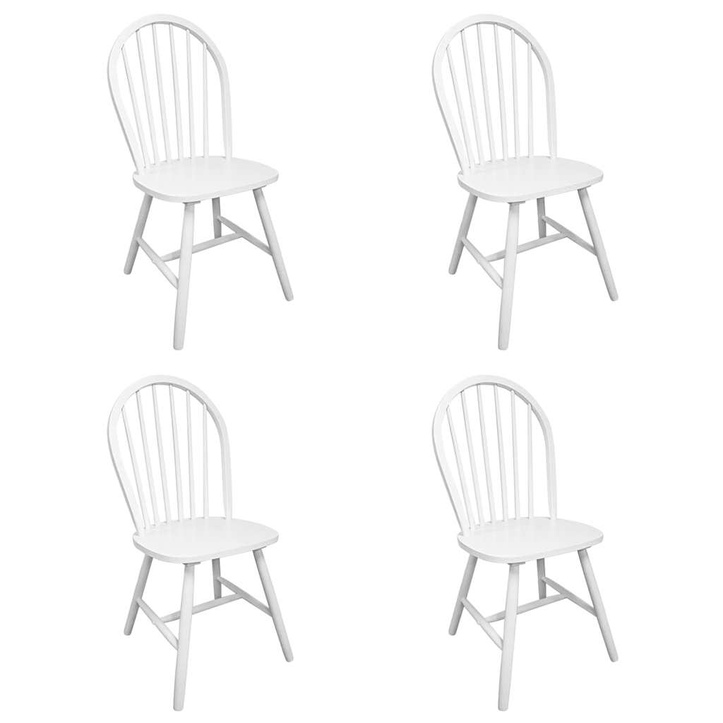 Vidaxl eetkamerstoelen 4 st massief rubberwood wit