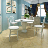 Vidaxl eetkamerstoelen 4 st massief rubberwood wit