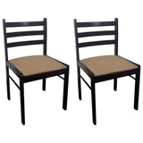 Vidaxl eetkamerstoelen 2 st massief rubberwood en fluweel bruin