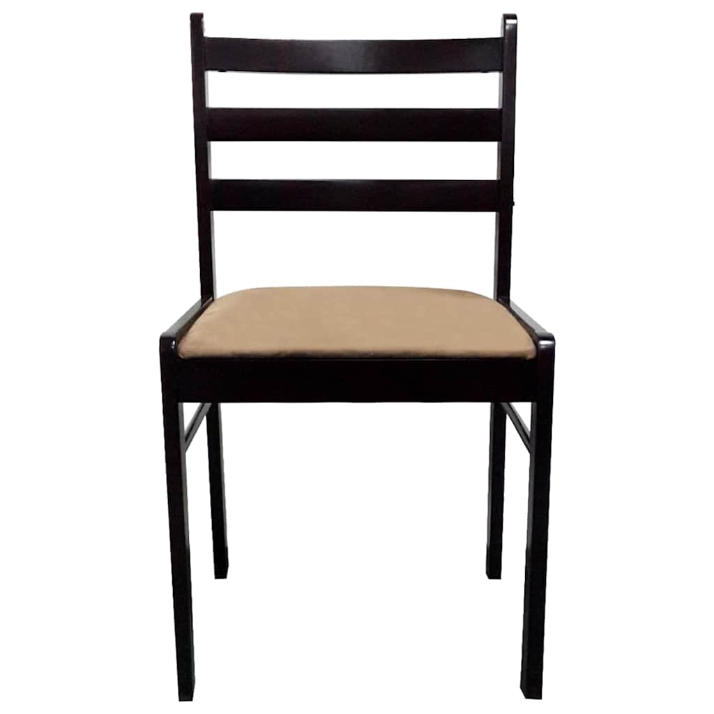 Vidaxl eetkamerstoelen 2 st massief rubberwood en fluweel bruin