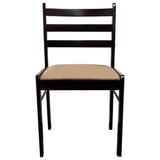 Vidaxl eetkamerstoelen 4 st massief rubberwood en fluweel bruin