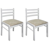 Vidaxl eetkamerstoelen 2 st massief rubberwood en fluweel wit