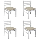 Vidaxl eetkamerstoelen 4 st massief rubberwood en fluweel wit