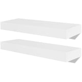 Vidaxl wandplanken mdf zwevend voor boeken dvd wit 2 st