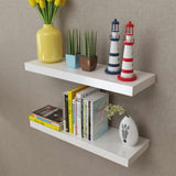 Vidaxl wandplanken mdf zwevend voor boeken dvd wit 2 st