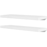 Vidaxl wandplanken mdf zwevend voor boeken dvd wit 2 st