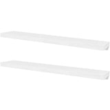 Vidaxl wandplanken mdf zwevend voor boeken dvd wit 2 st