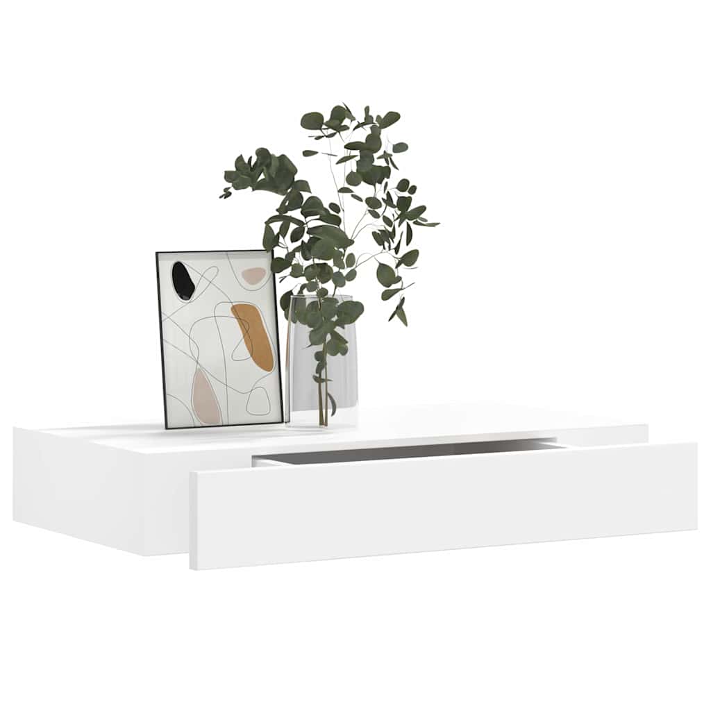 Vidaxl wandschap met lade zwevend mdf wit