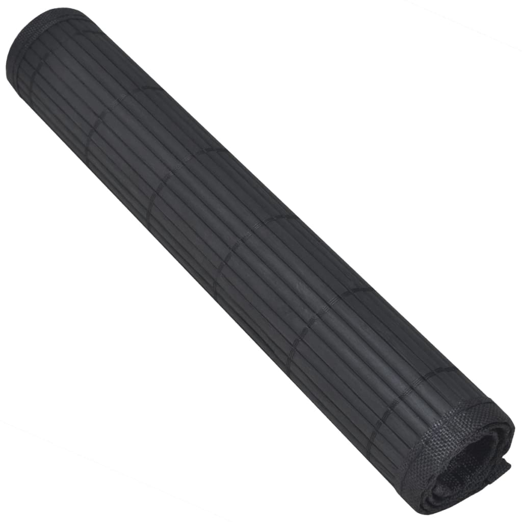 VIDAXL 6 SCATEMATS BAMBOO 30 x 45 cm Schwarz