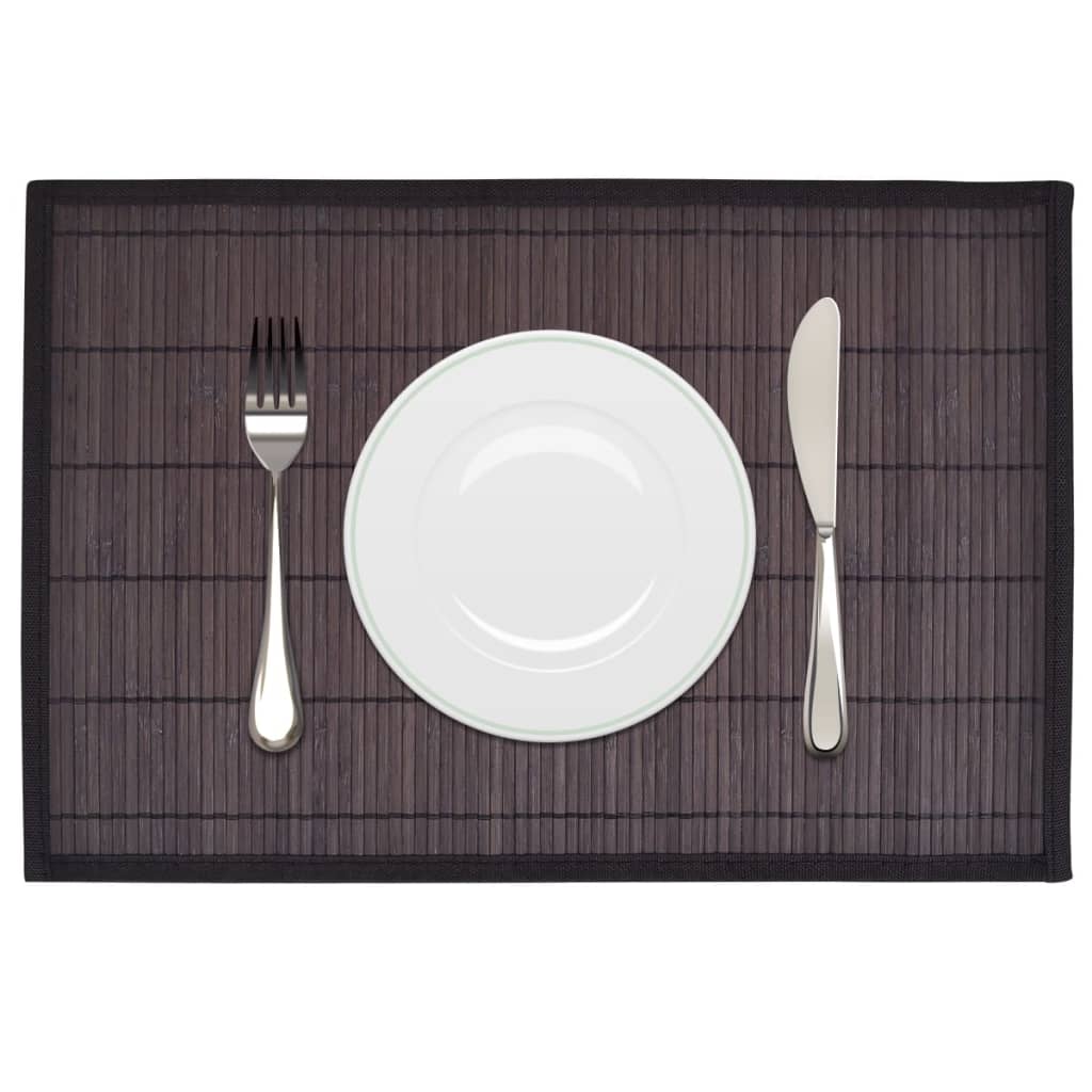 Vidaxl 6 Placemats bambus 30 x 45 cm mørkebrun