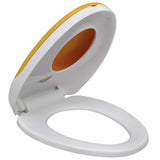 Vidaxl toiletbril voor volwassenen kinderen soft-close wit en geel