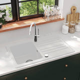 Vidaxl Sink Granite Single Container s odtokem v reverzibilním krému