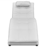 Vidaxl chaise longue met kussen kunstleer wit