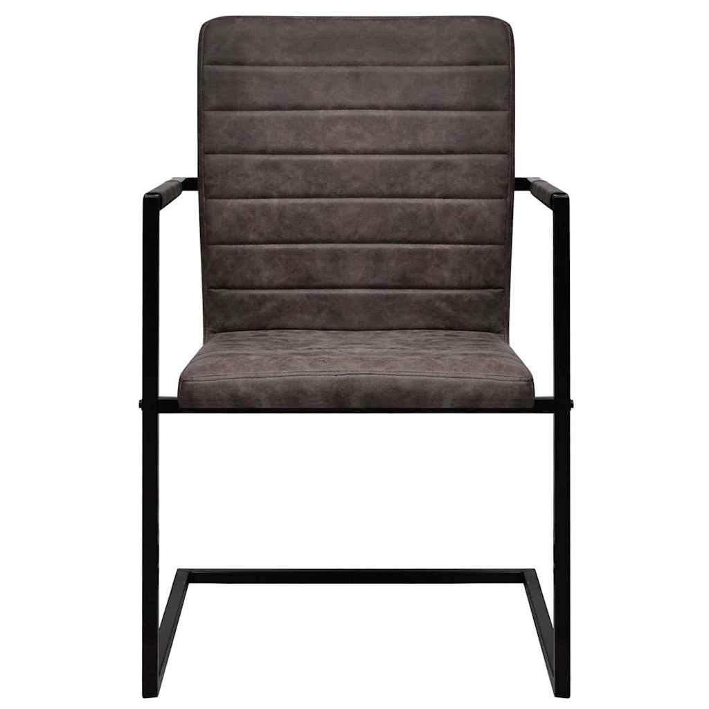 Vidaxl eetkamerstoelen 2 st kunstleer donkerbruin