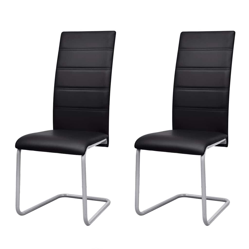 Vidaxl eetkamerstoelen 2 st kunstleer zwart