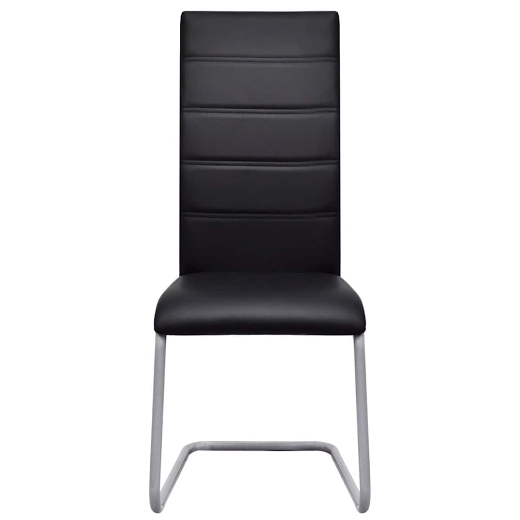 Vidaxl eetkamerstoelen 2 st kunstleer zwart