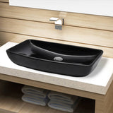 VidaXL sink, ceramic, rectangular, black