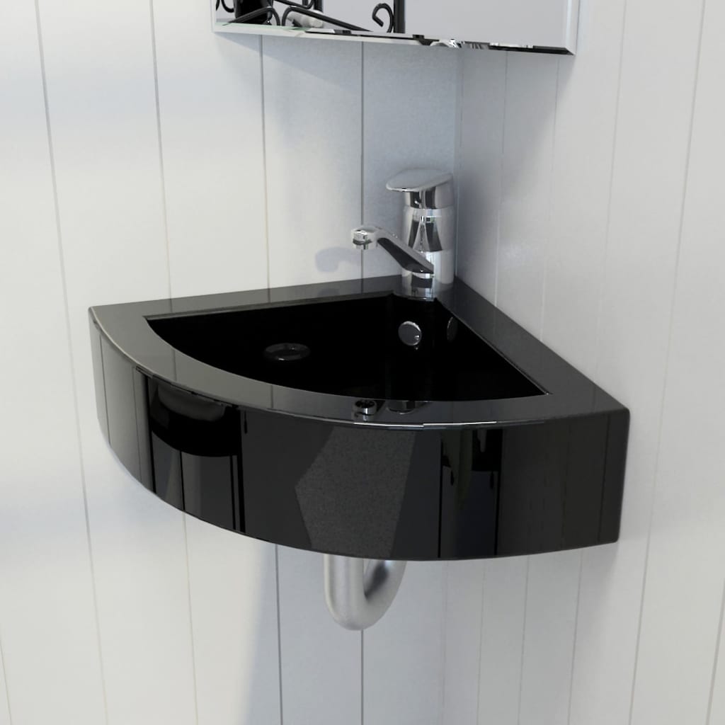 Vidaxl Washbasin med landing 45x32x12,5 cm sort