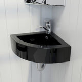 VidaXL Washbasin with landing 45x32x12.5 cm Black