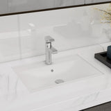 VidaXL Washbasin with tap hole and landing rectangular ceramic white