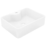 Vidaxl Washbasin med kranhull hvit firkantet keramikk