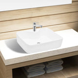 Vidaxl Washbasin con foro gru ceramica quadrata bianca