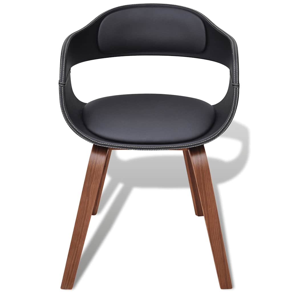 Vidaxl eetkamerstoelen 2 st gebogen hout en kunstleer