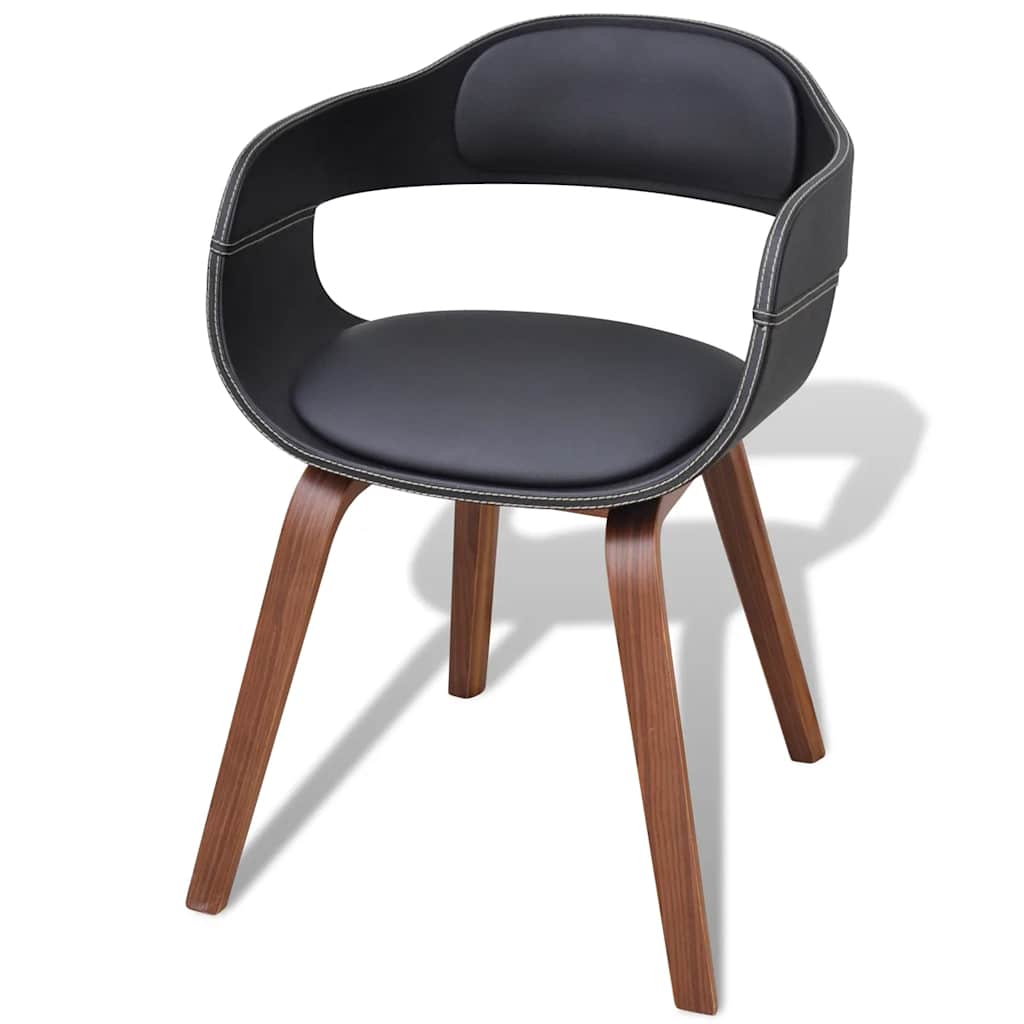 Vidaxl eetkamerstoelen 2 st gebogen hout en kunstleer