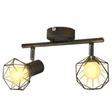 Vidaxl Deckenlampe mit 2 LEDs Industrial Style Schwarz