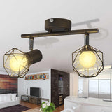 Vidaxl plafondlamp met 2 led's industriële stijl zwart
