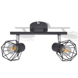 Vidaxl Deckenlampe mit 2 LEDs Industrial Style Schwarz