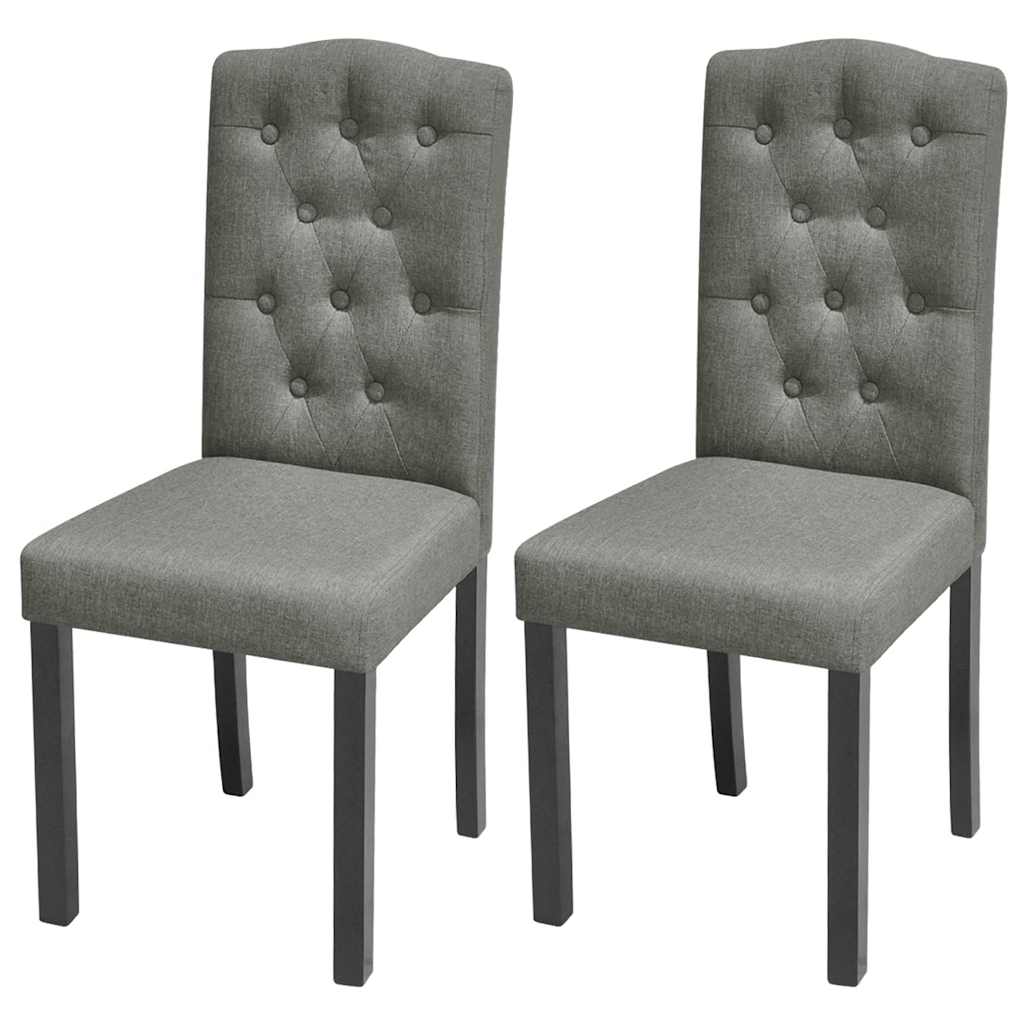 Vidaxl eetkamerstoelen 2 st stof grijs