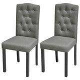 Vidaxl eetkamerstoelen 2 st stof grijs