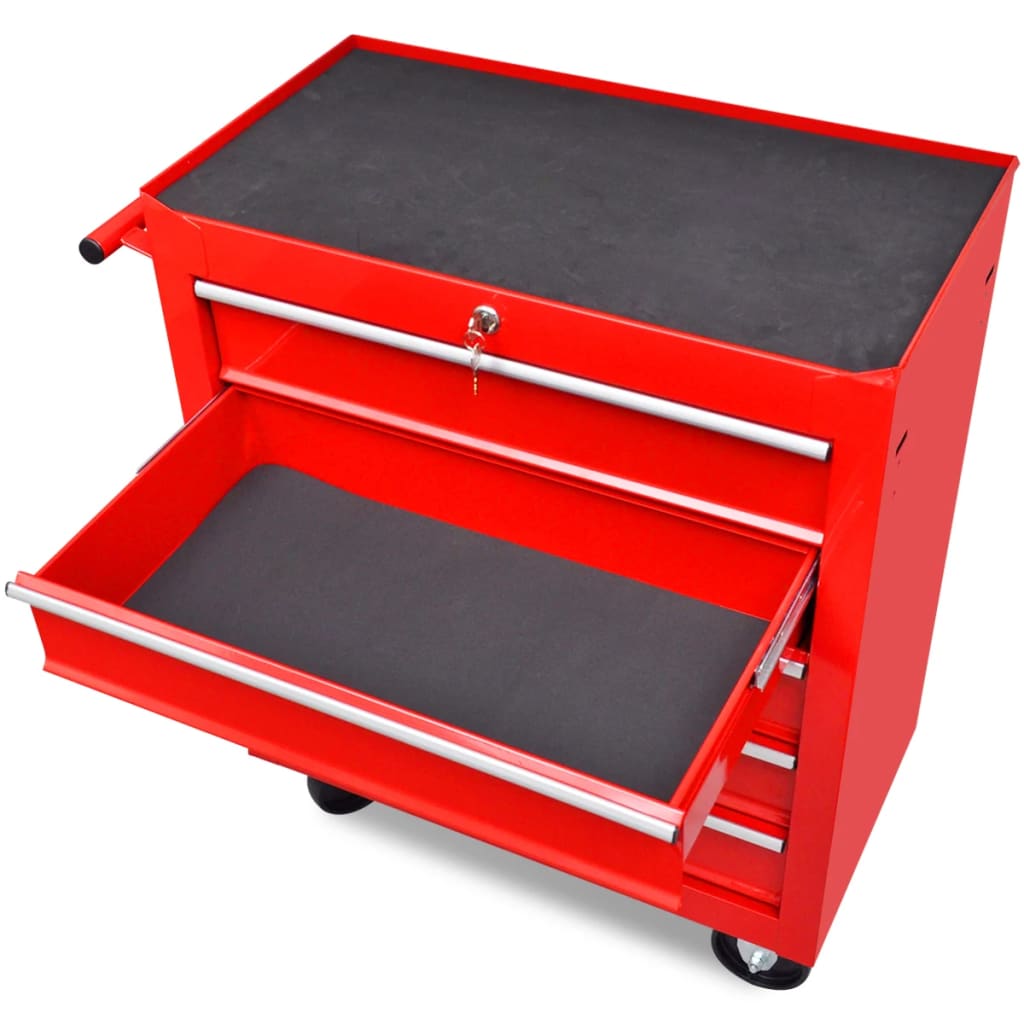 Vidaxl Tool Trolley 5 cassetti rosso