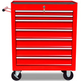 Vidaxl Tool Trolley 7 skuffer rød