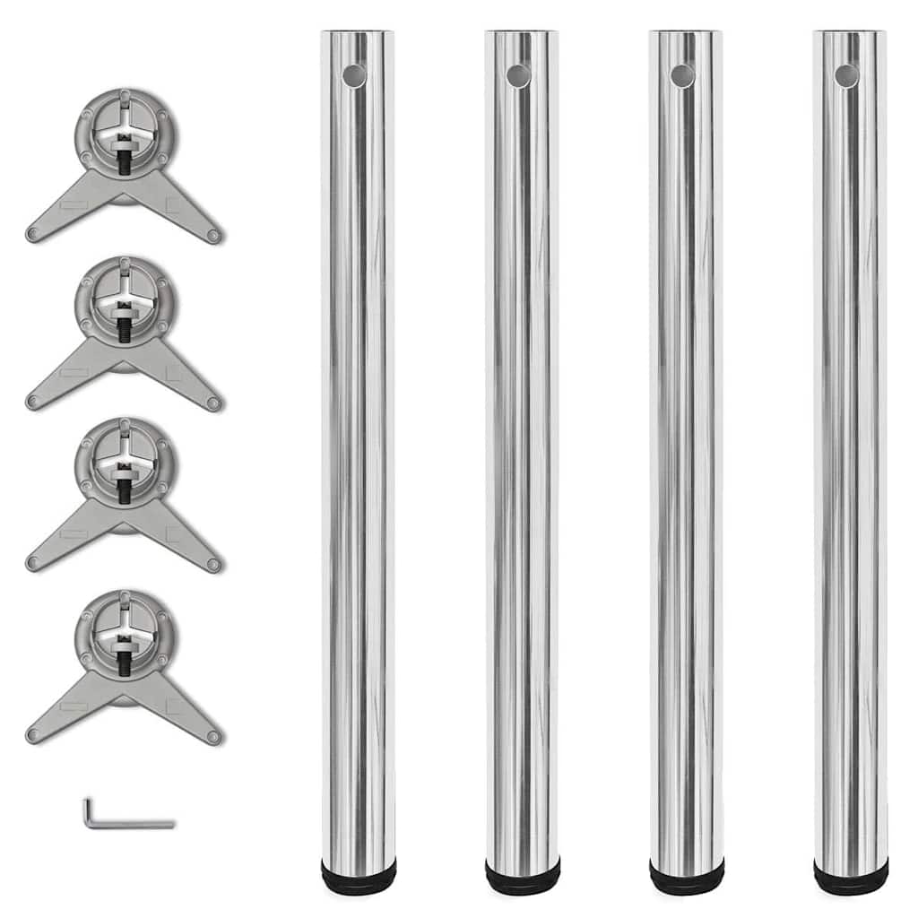 Vidaxl tafelpoten in hoogte verstelbaar chroom 710 mm 4 st