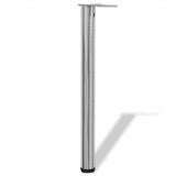 Vidaxl tafelpoten in hoogte verstelbaar geborsteld nikkel 710 mm 4 st