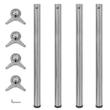 Vidaxl tafelpoten in hoogte verstelbaar geborsteld nikkel 870 mm 4 st